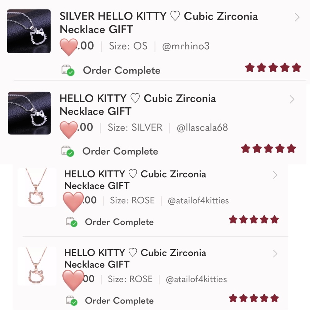 SILVER HELLO KITTY Cubic Zirconia Diamond 925 Necklace with GIFT BAG - Picture 4 of 5